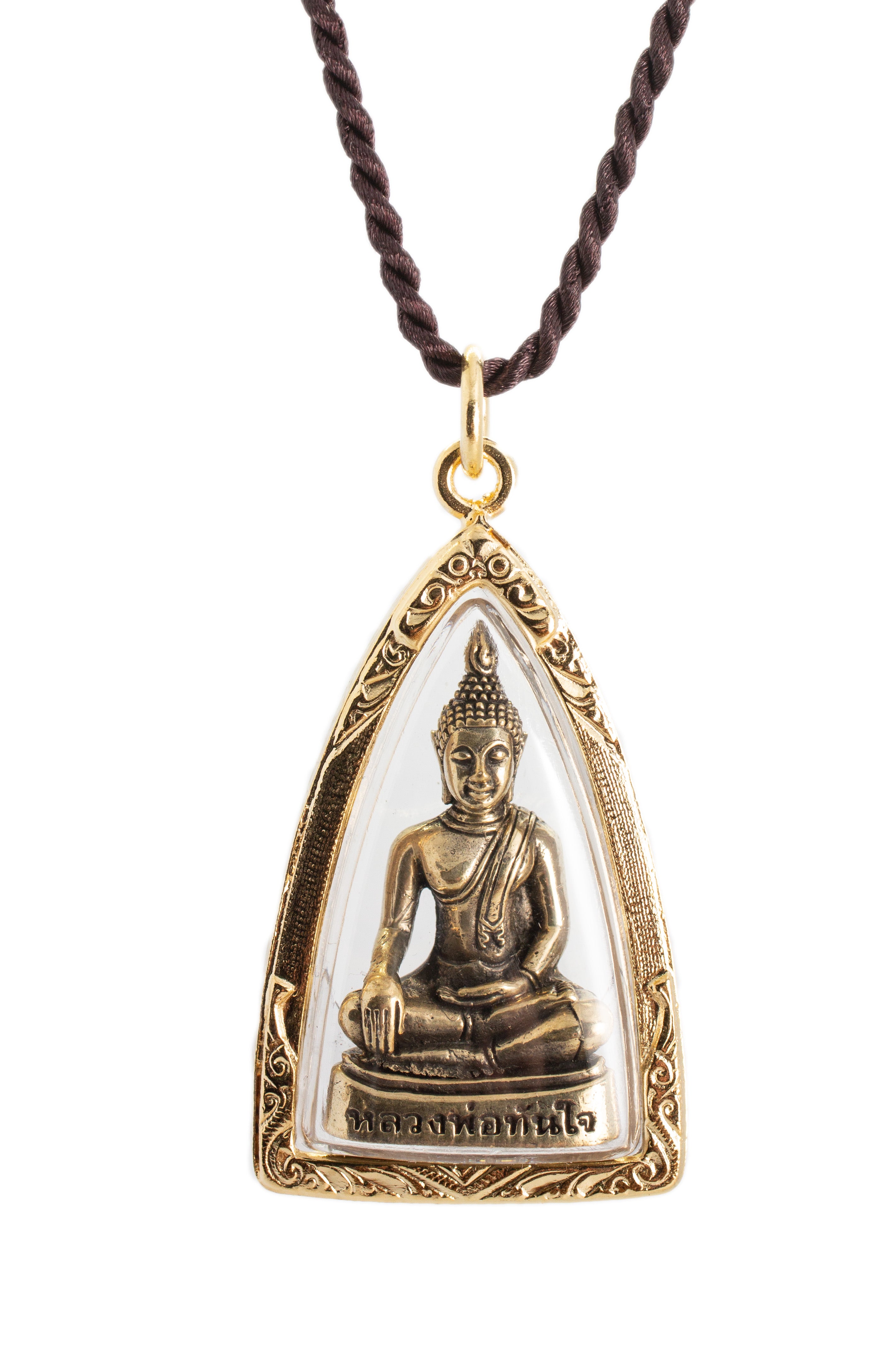 Thailand Amulet Necklace String Nylon 5 Loop Hook Pendant Buddha Hinduism  Black