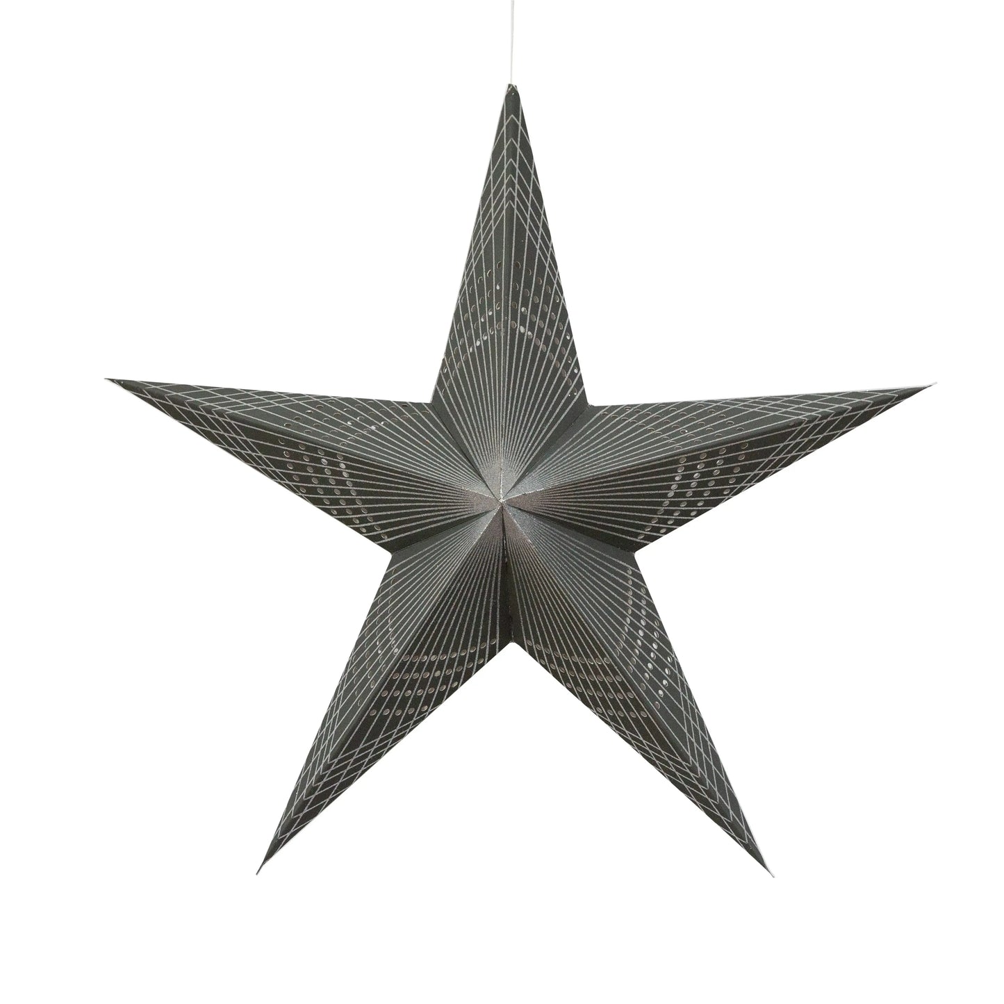 Charcoal gray 24" Artschatz Art Deco 5-point glitter paper star decoration. - Art Deco 5 Point 24" Charcoal