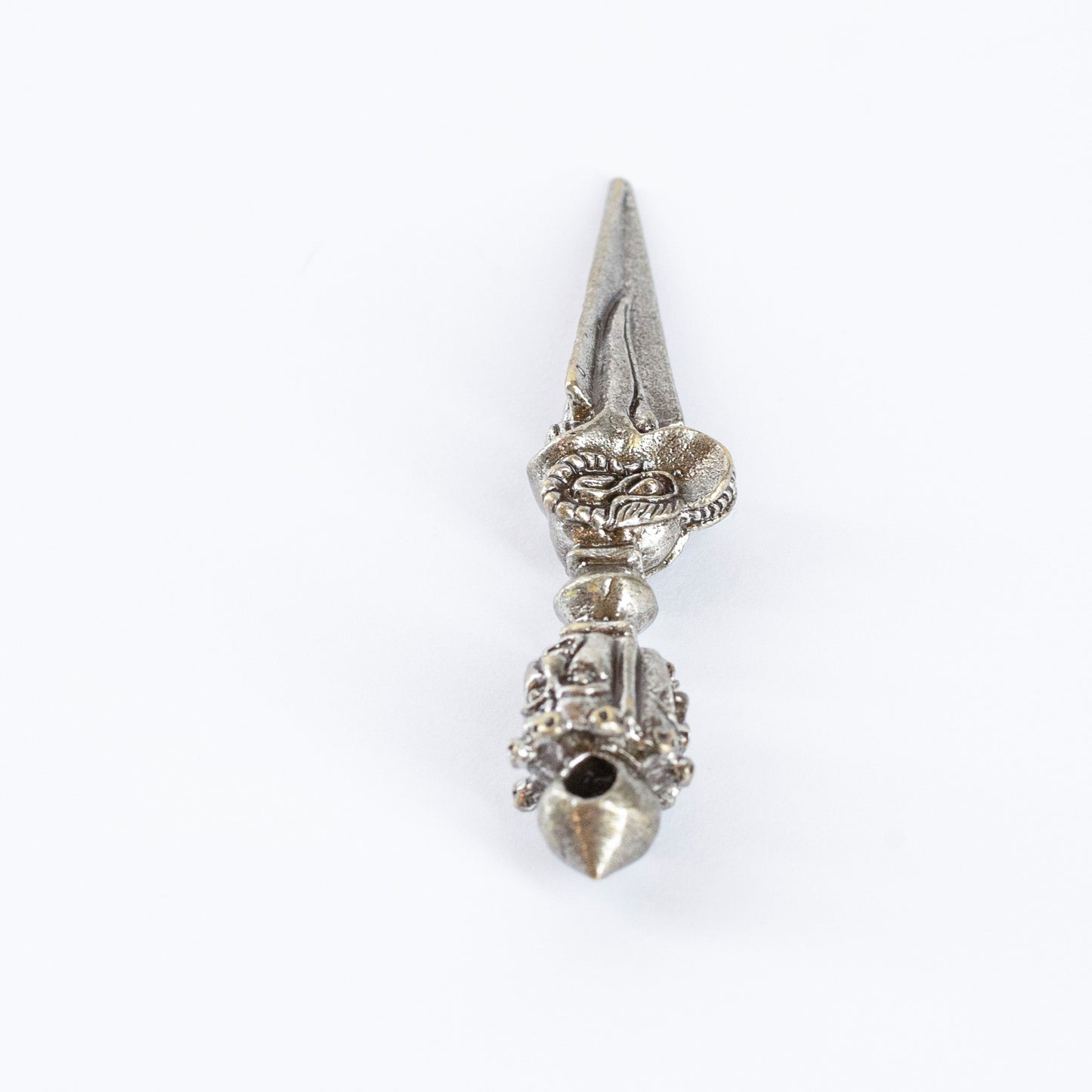 Kila Phurba Dagger with Three Buddha Heads *Large* Silver Brass Pendant Necklace