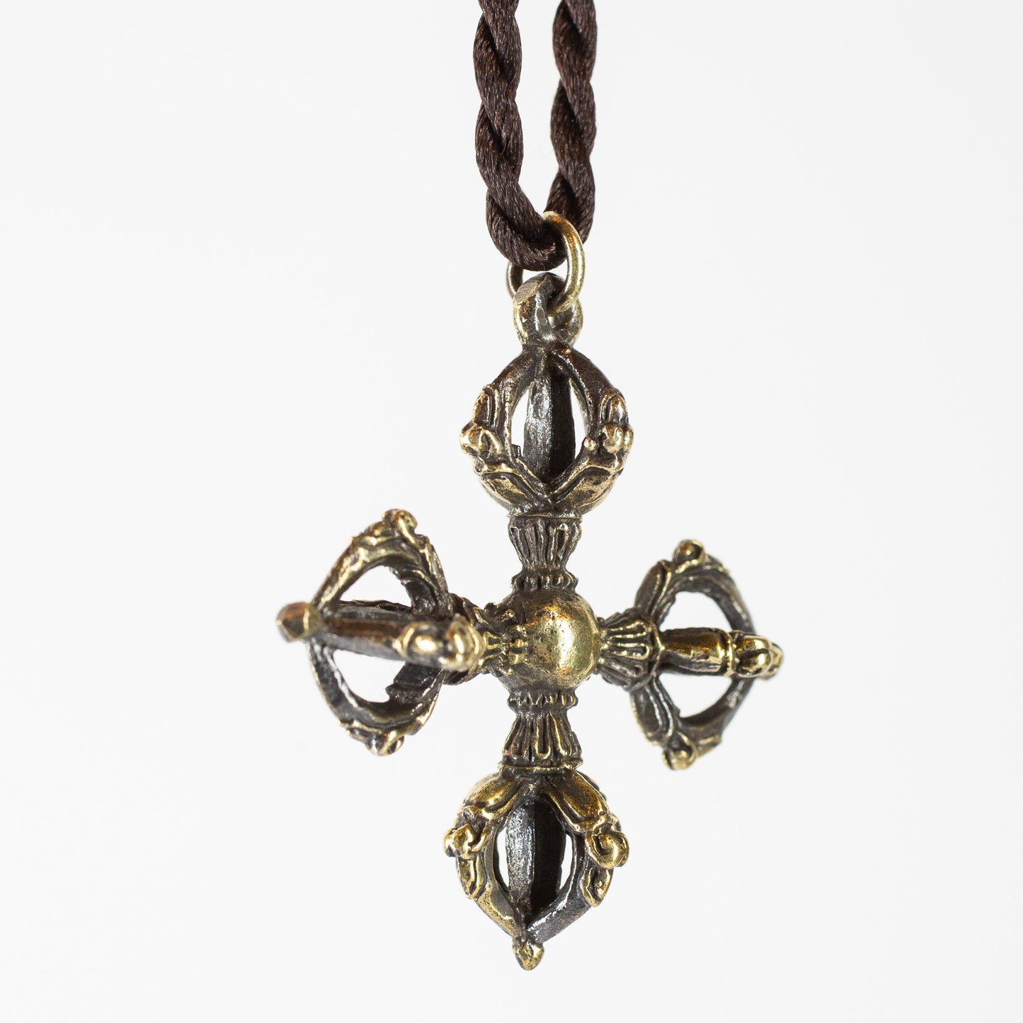 Double Dorje Vajra *Large* Brass Pendant Necklace
