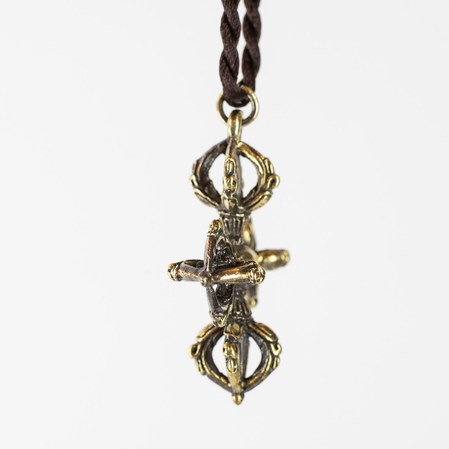 Double Dorje Vajra *Large* Brass Pendant Necklace