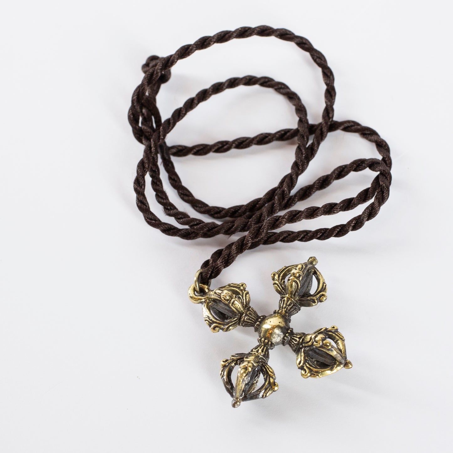 Double Dorje Vajra *Large* Brass Pendant Necklace