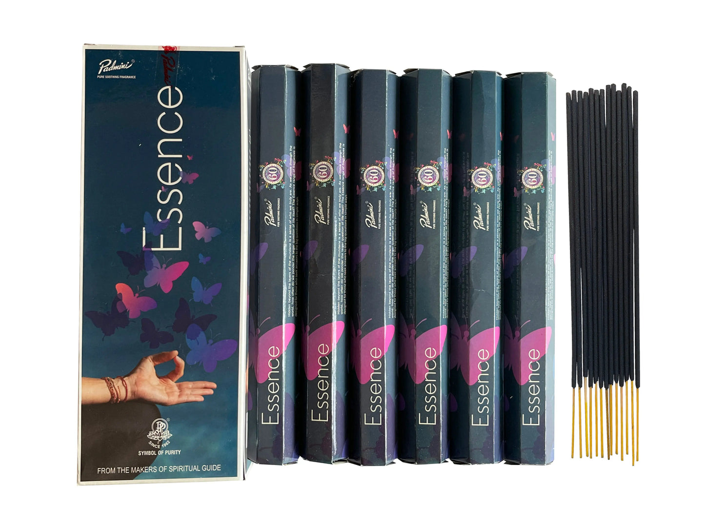 Artschatz Essence Exotic Spice incense sticks six packs with dark blue packaging and hand illustration. - Essence - Exotic Spice - Incense Sticks (6x15 Sticks = Total 105 Sticks)
