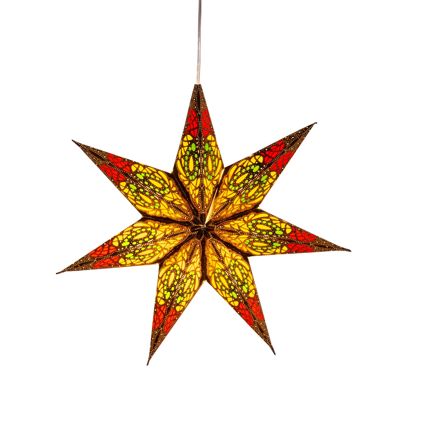 Fe Jama - 7 Pointer 8 inch - black w/ red / yellow / green
