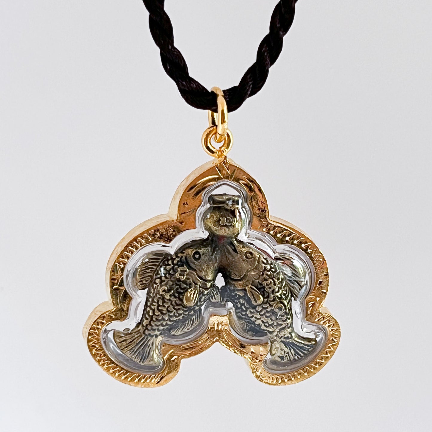 Two Carps (Fish) Thai Amulet Pendant - Pla Ngern Pla Thong