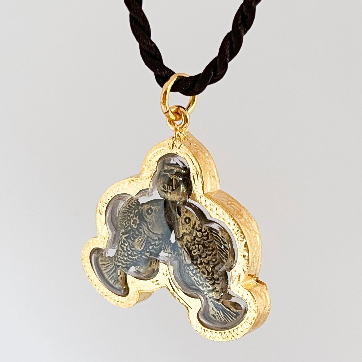 Two Carps (Fish) Thai Amulet Pendant - Pla Ngern Pla Thong