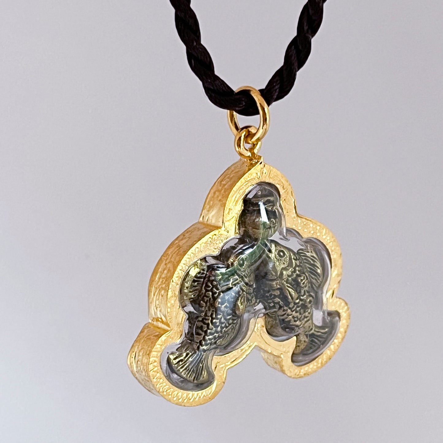 Two Carps (Fish) Thai Amulet Pendant - Pla Ngern Pla Thong