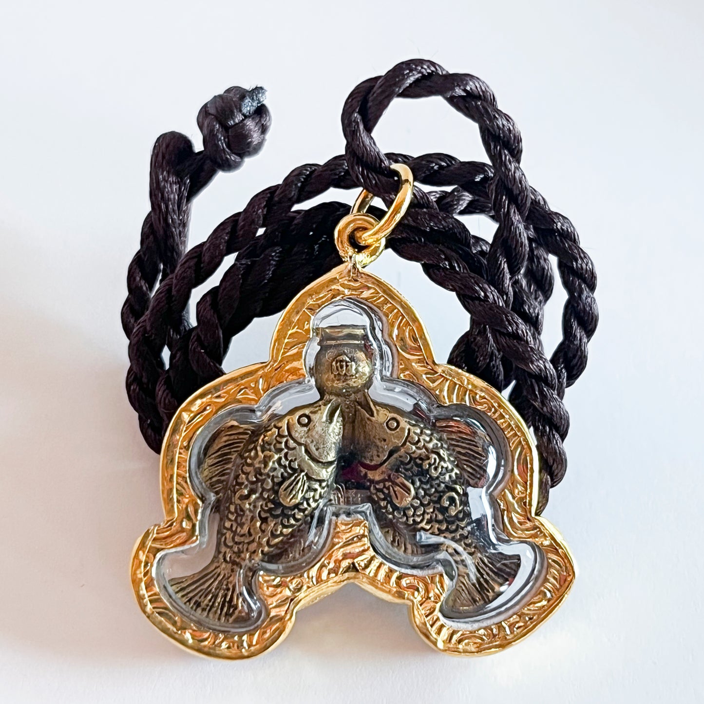 Two Carps (Fish) Thai Amulet Pendant - Pla Ngern Pla Thong