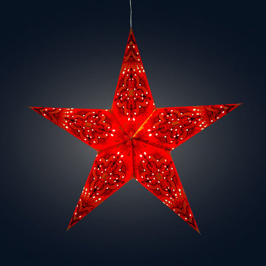 Floral 5 Point 24" Red