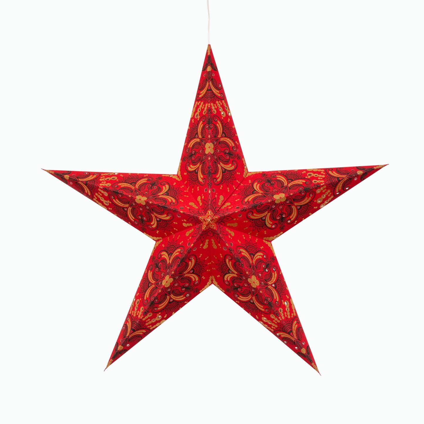 Floral 5 Point 24" Red