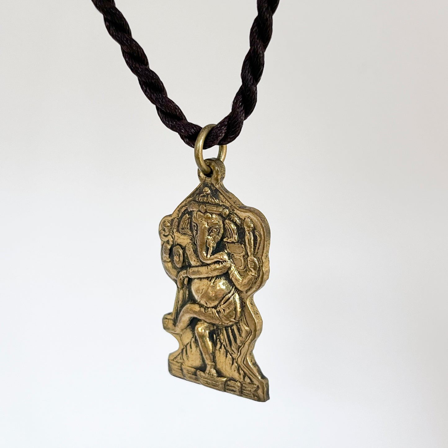 Dancing Ganesh गणेश Nritya Brass Pendant