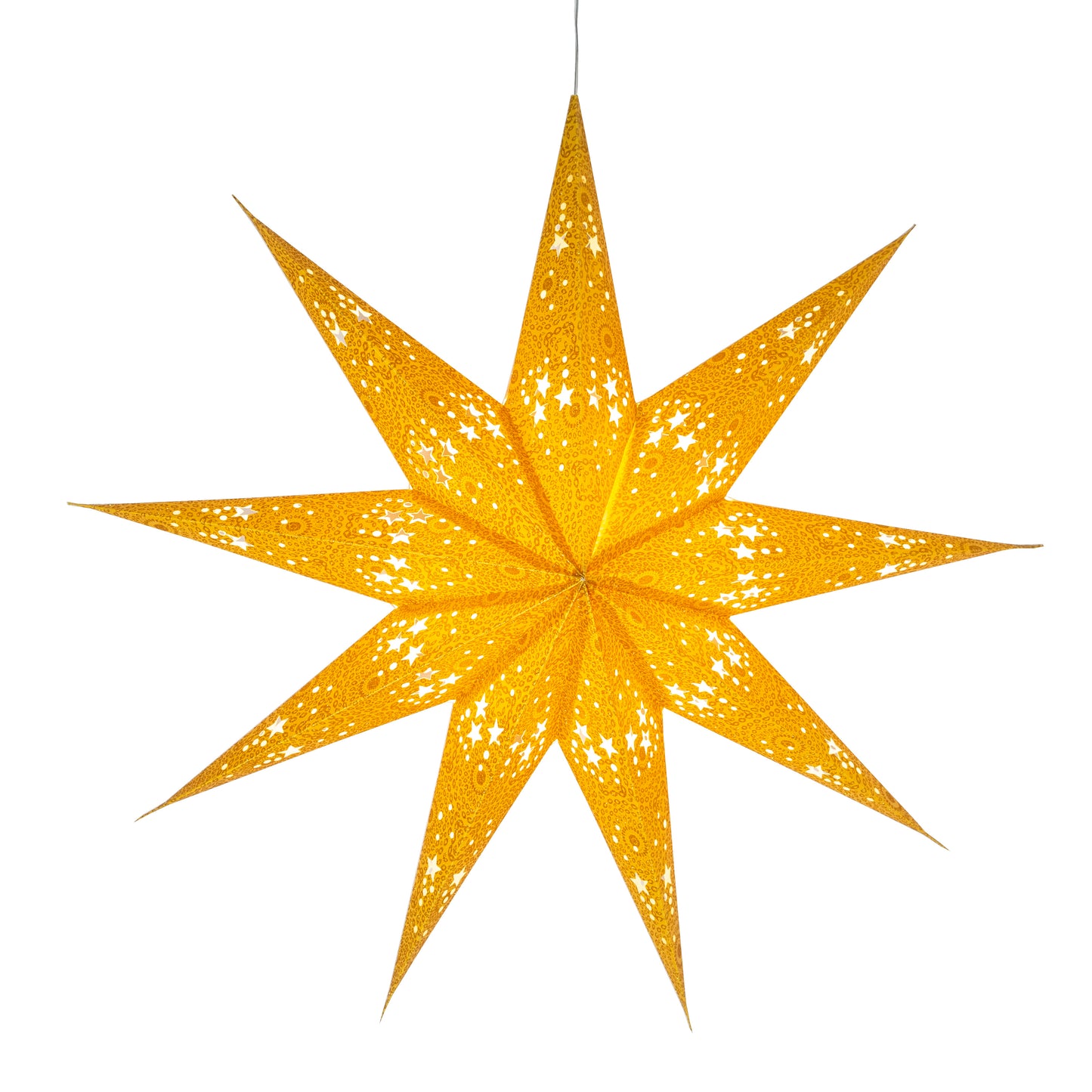 Hrim Star 9 Point 25" Gold w/ Gold Glitter