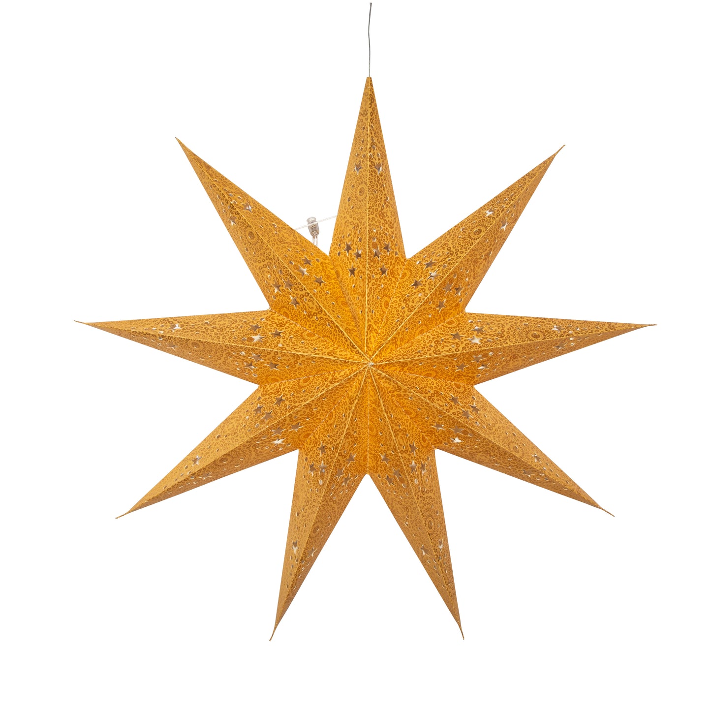 Hrím Star 9 Point 25" Gold w/ Gold Glitter