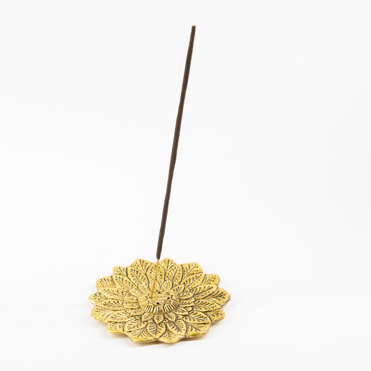 Lotus Flower - Gold - Incense Holder for Sticks and Cones