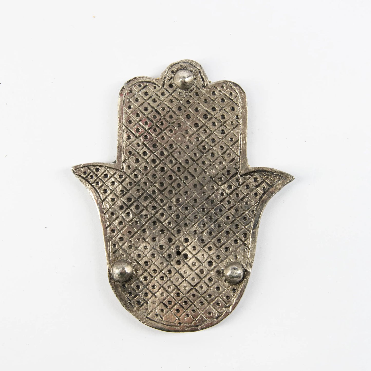Artschatz metal Hamsa hand incense holder with intricate diamond pattern for sticks and cones. - Hamsa Hand - Mixed Colors - Incense Holder for Sticks and Cones