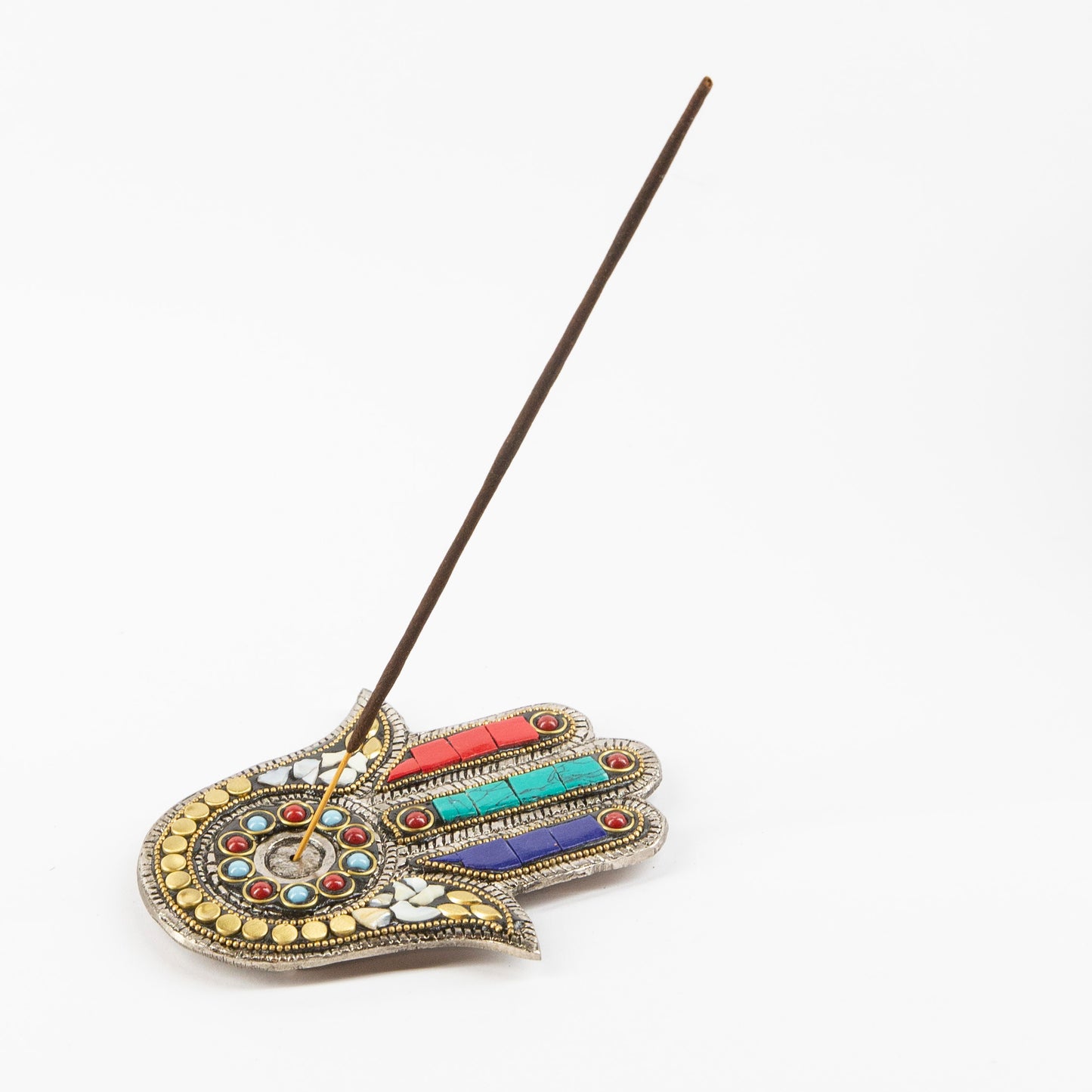 Hamsa Hand - Mixed Colors - Incense Holder for Sticks and Cones