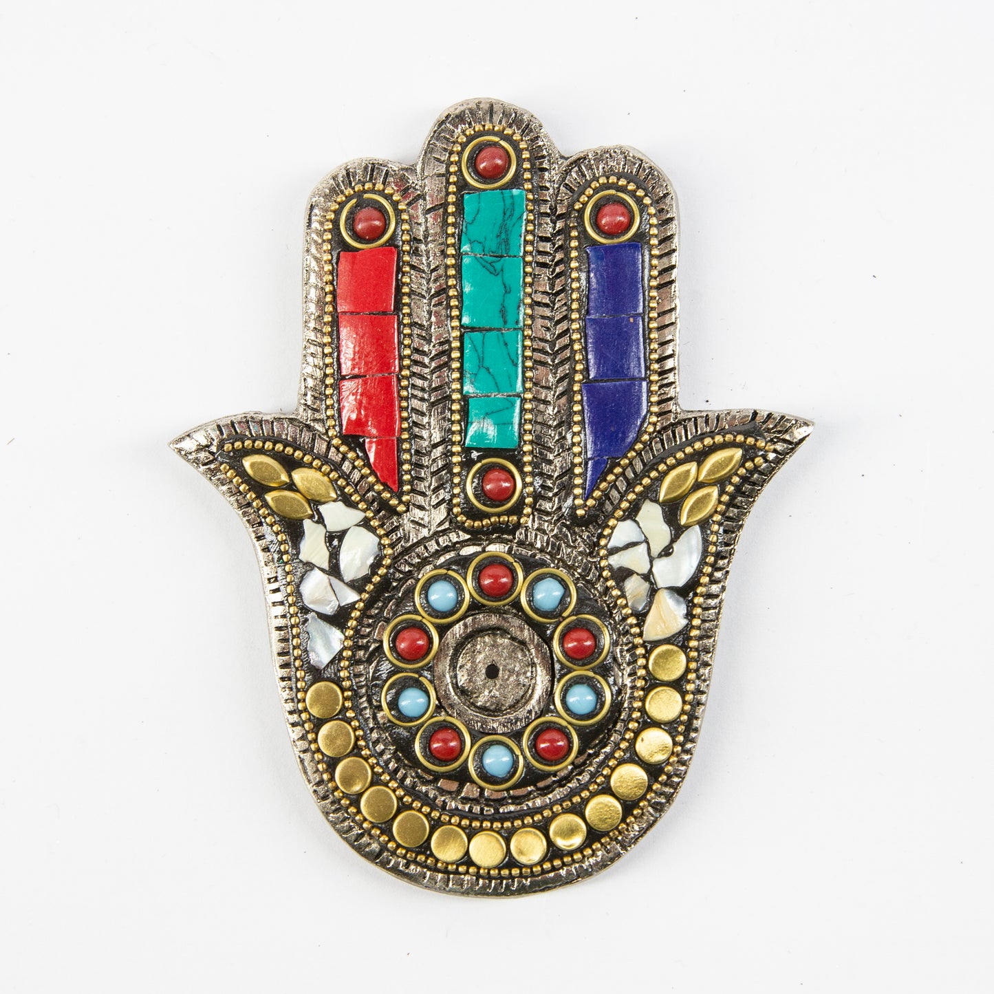 Hamsa Hand - Mixed Colors - Incense Holder for Sticks and Cones