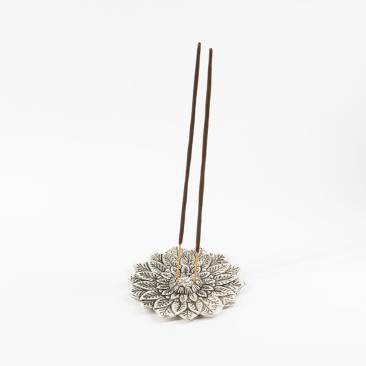 Lotus Flower - Silver - Incense Holder for Sticks and Cones