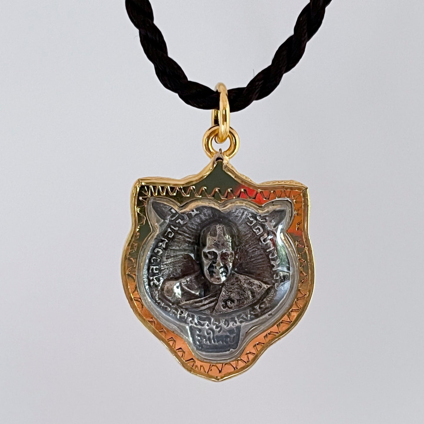 Tiger Amulet with Phra Pern Pendant