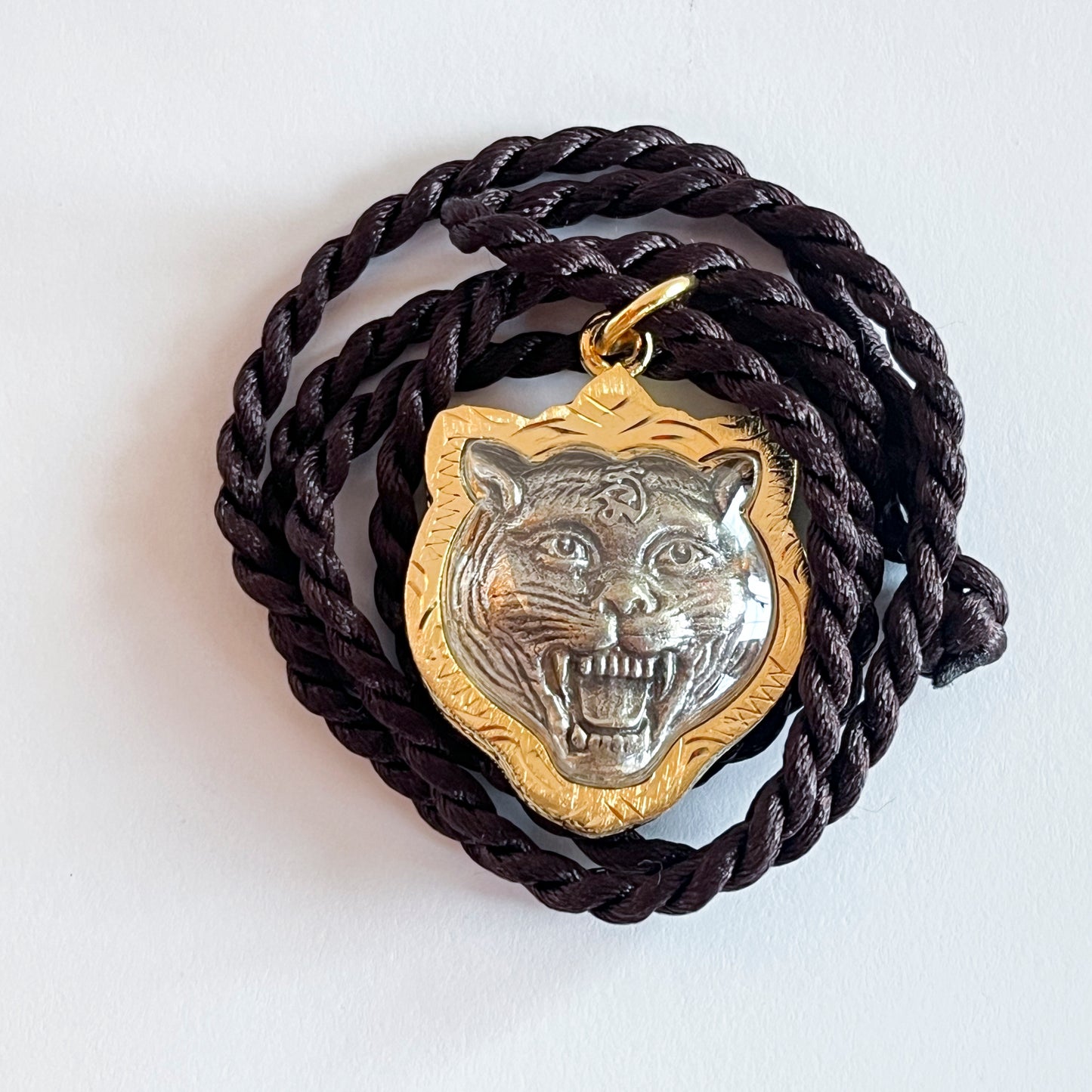 Tiger Amulet with Phra Pern Pendant