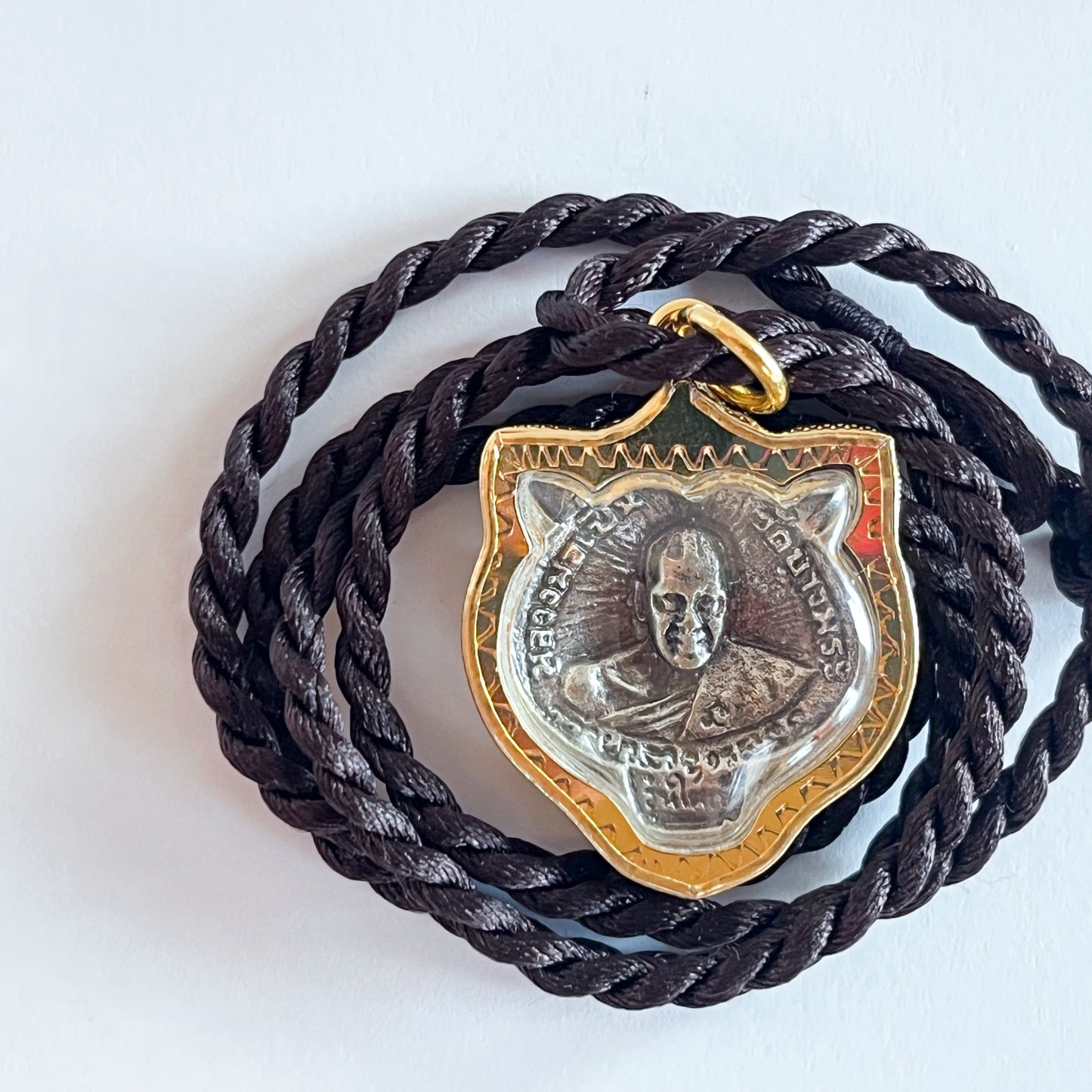 Tiger Amulet with Phra Pern Pendant