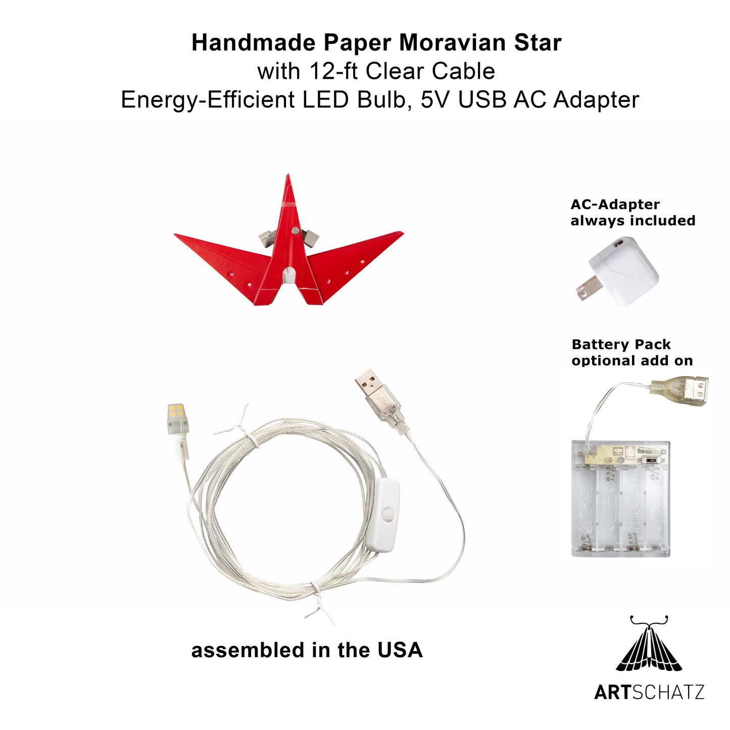 Moravian Mini Star 7" Red - Needle Punch