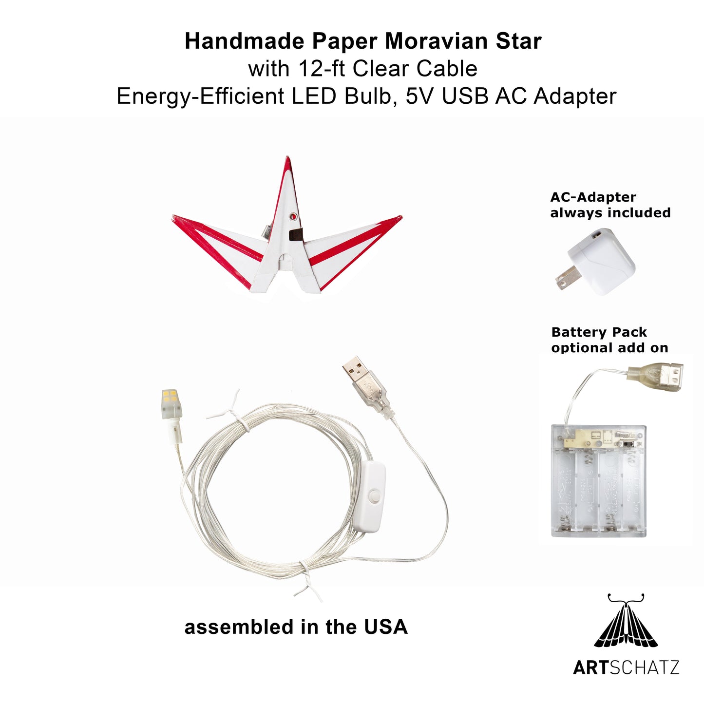 Moravian Mini Star 7" White/Red