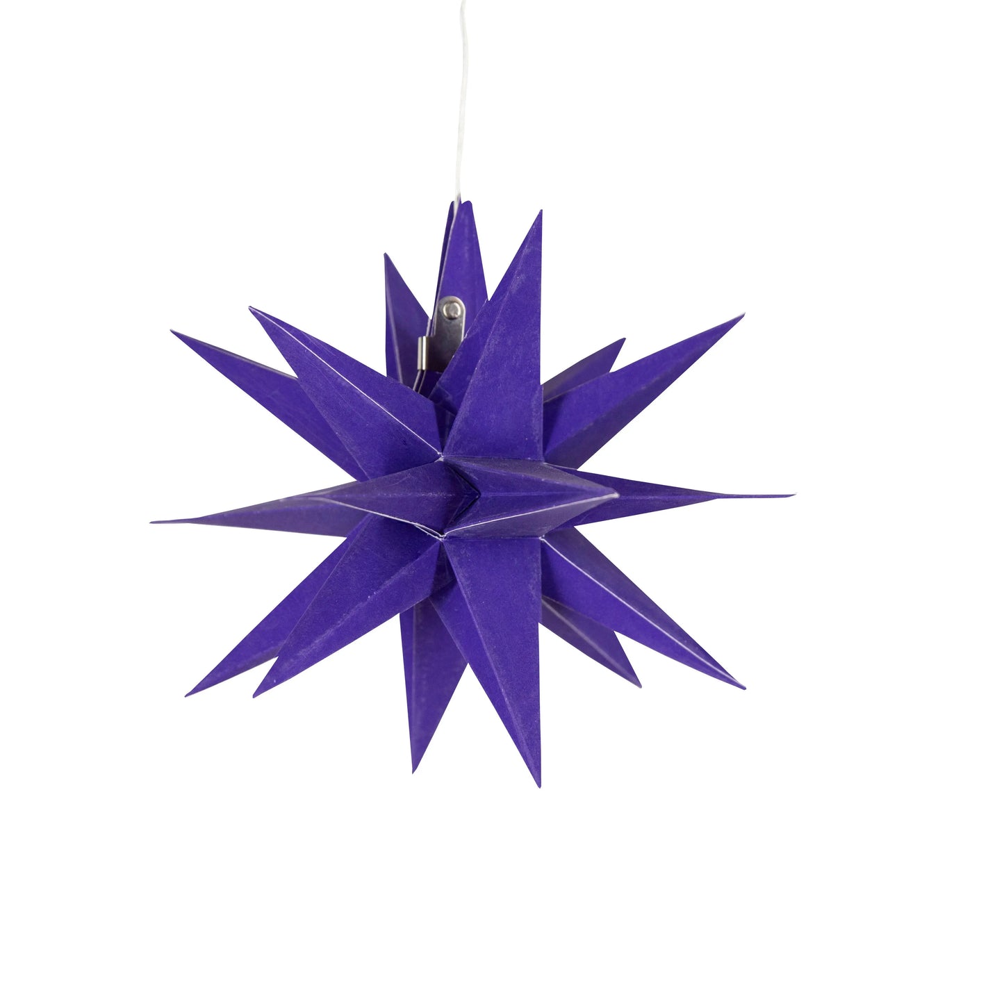 7" Dark purple Artschatz Moravian mini star paper lantern with battery option. - Moravian Mini Star 7" Dark Purple