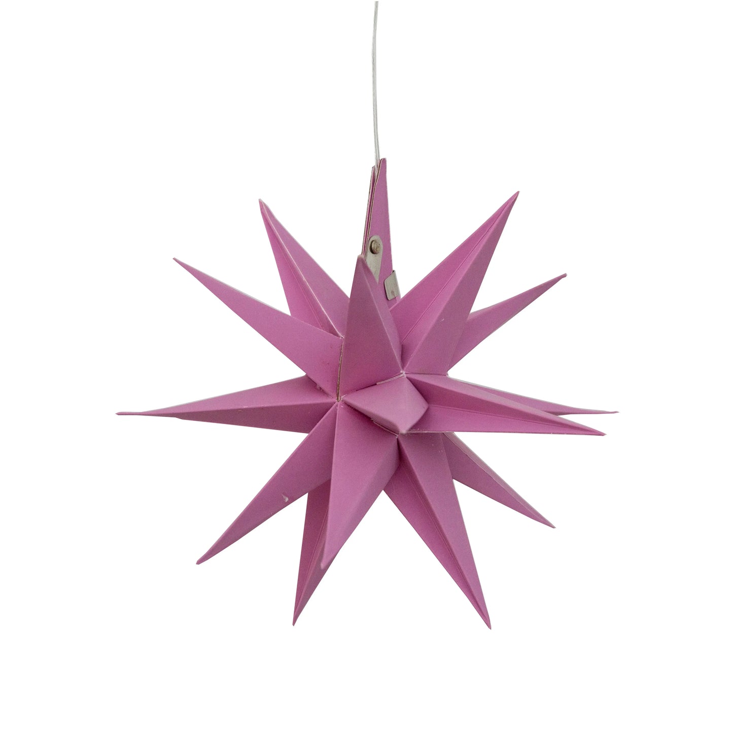 Pink 7-inch Artschatz Moravian mini paper star hanging ornament with sharp points. - Moravian Mini Star 7" Pink