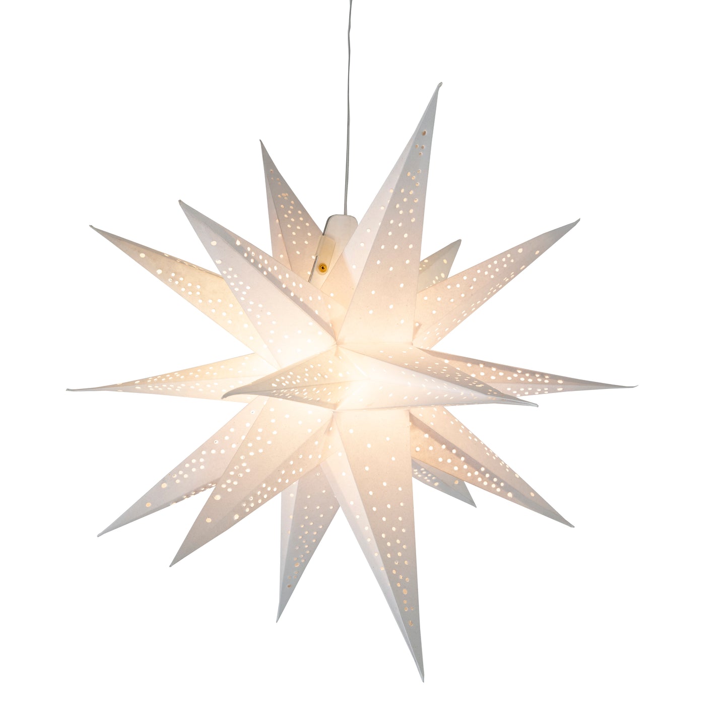 Moravian Star 20" White w/ needle punch