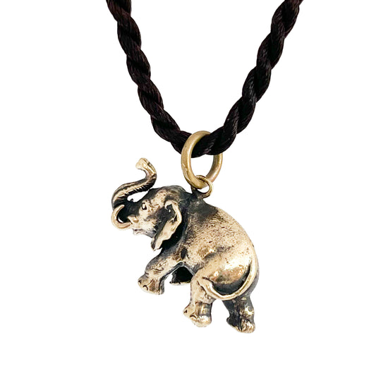 Elephant Brass Pendant Necklace