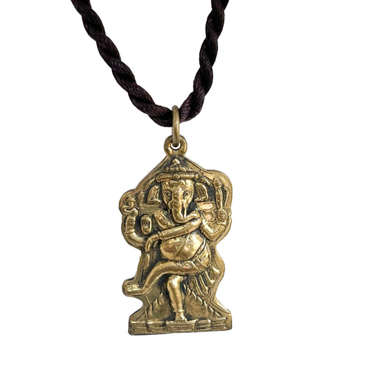 Dancing Ganesh गणेश Nritya Brass Pendant