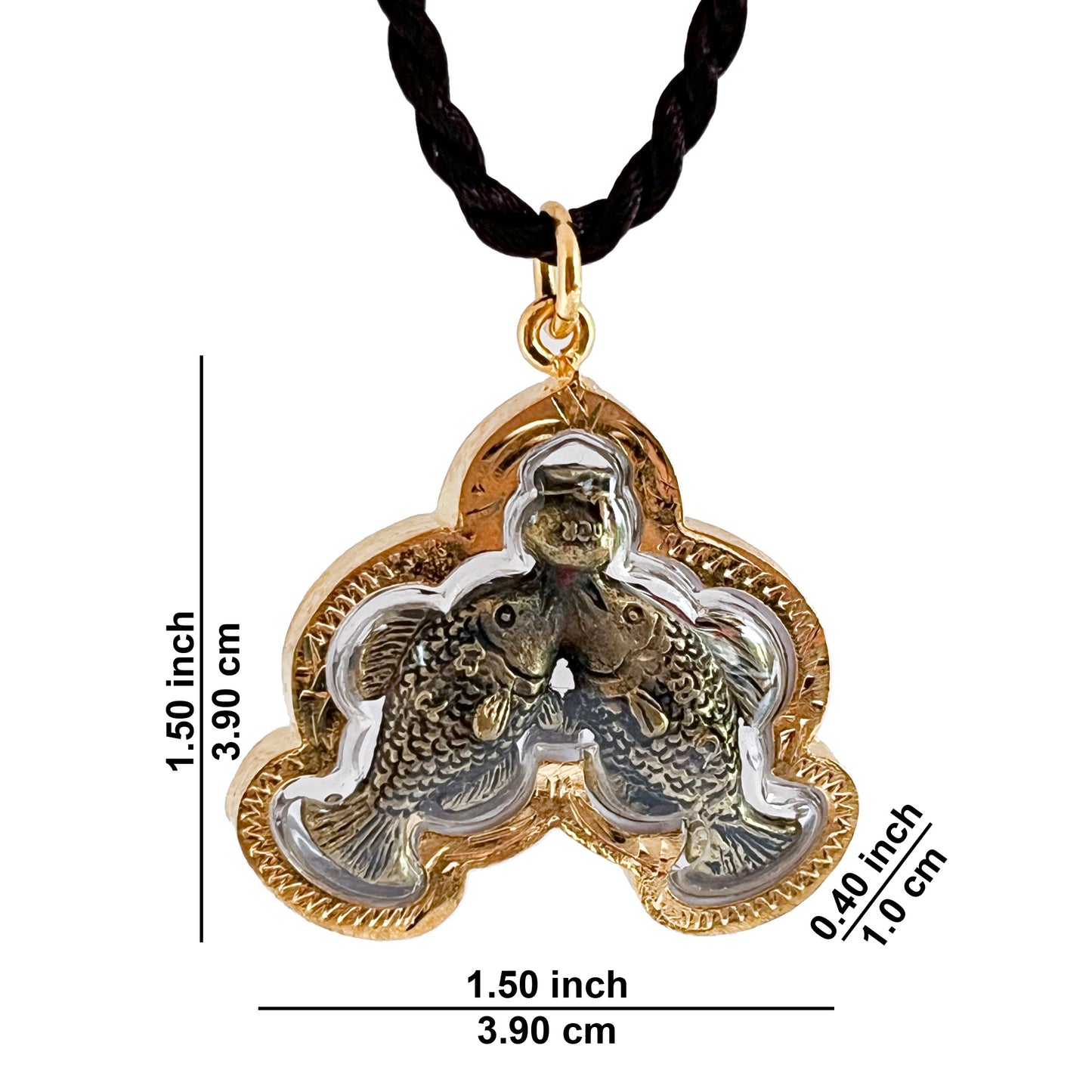 Two Carps (Fish) Thai Amulet Pendant - Pla Ngern Pla Thong