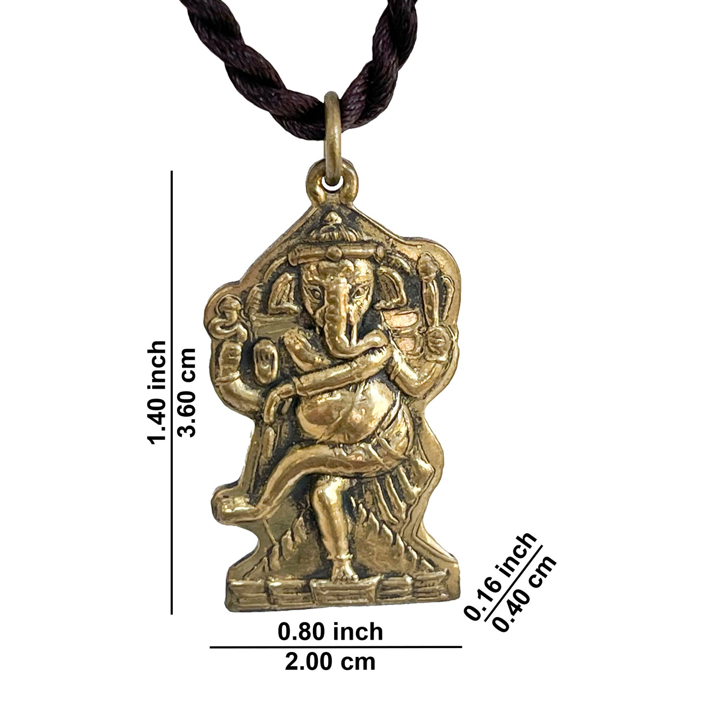 Dancing Ganesh गणेश Nritya Brass Pendant