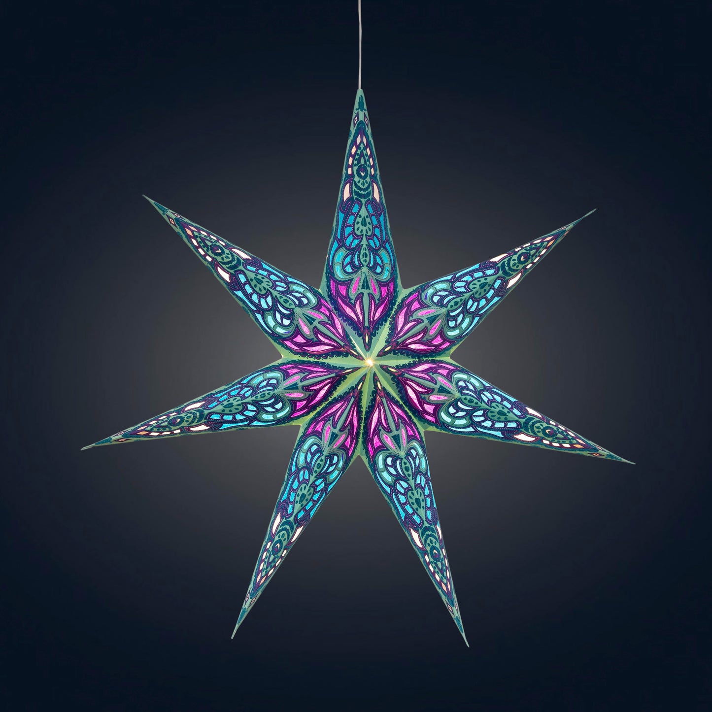 Nigella 7 Point 23" Green / Purple
