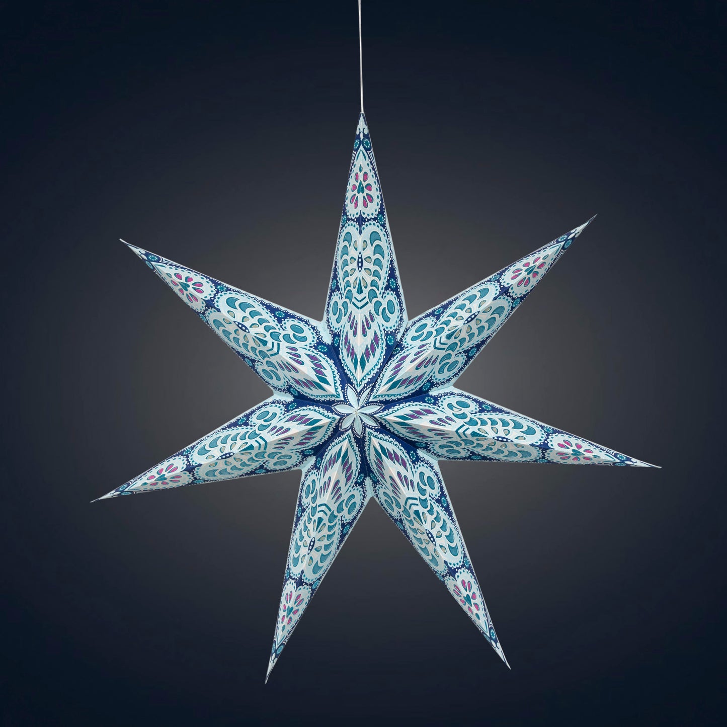 Phoenix 7 Point 23" Blue / Turquoise w/ Glitter