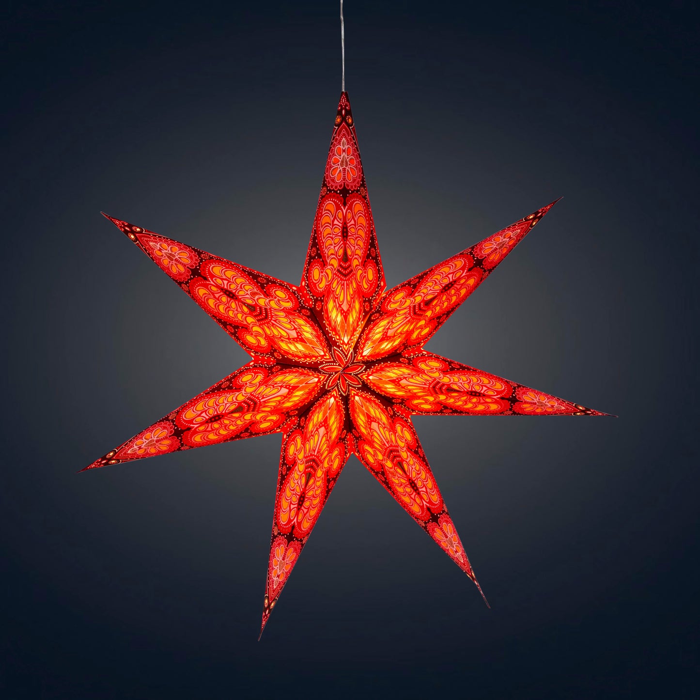 Phoenix 7 Point 23" Red w/ Glitter