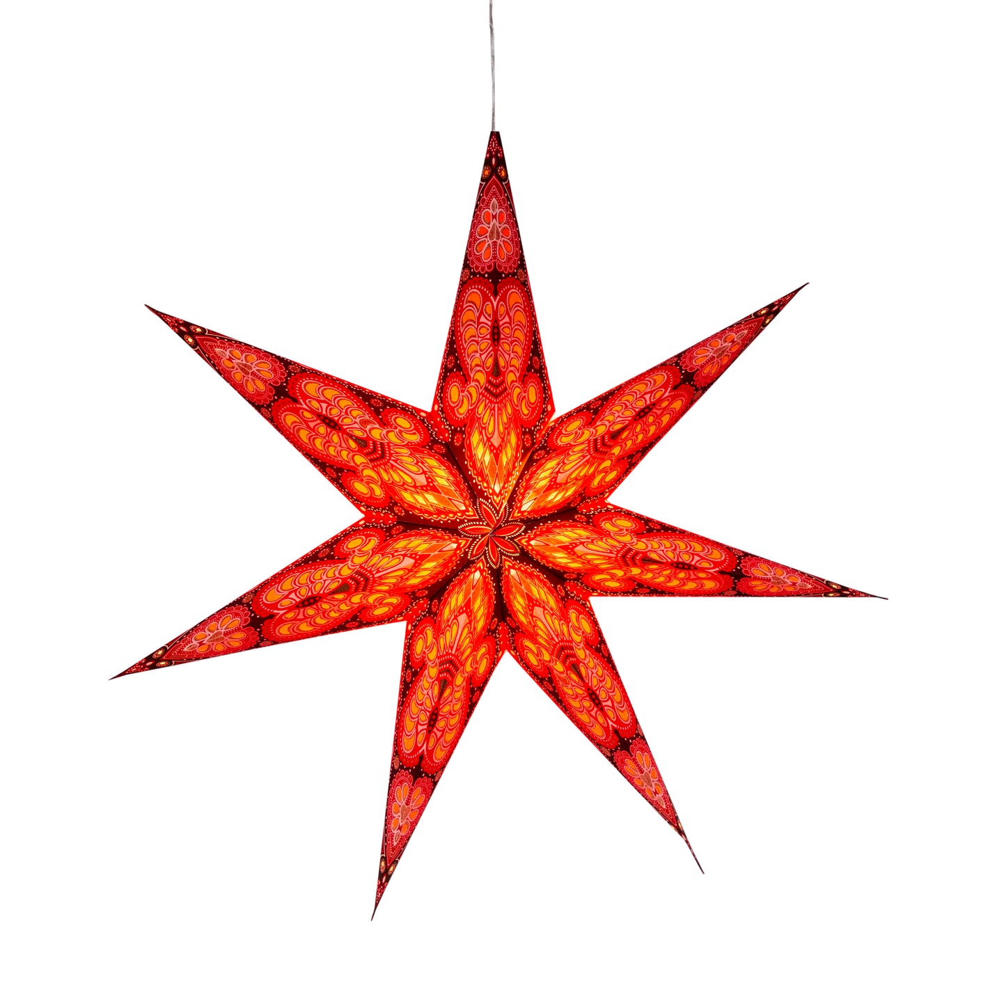 Phoenix 7 Point 23" Red w/ Glitter