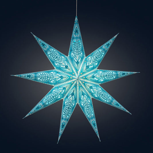 Phoenix 9 Point 25" Turquoise / Sky Blue w/ Glitter