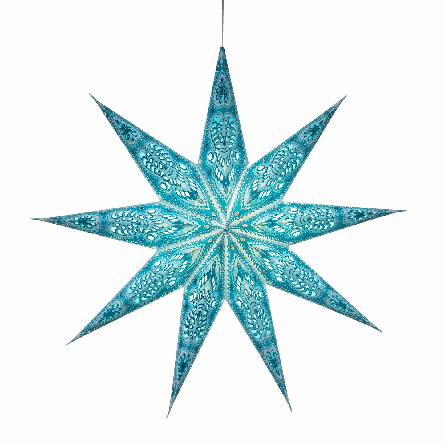 Phoenix 9 Point 25" Turquoise / Sky Blue w/ Glitter