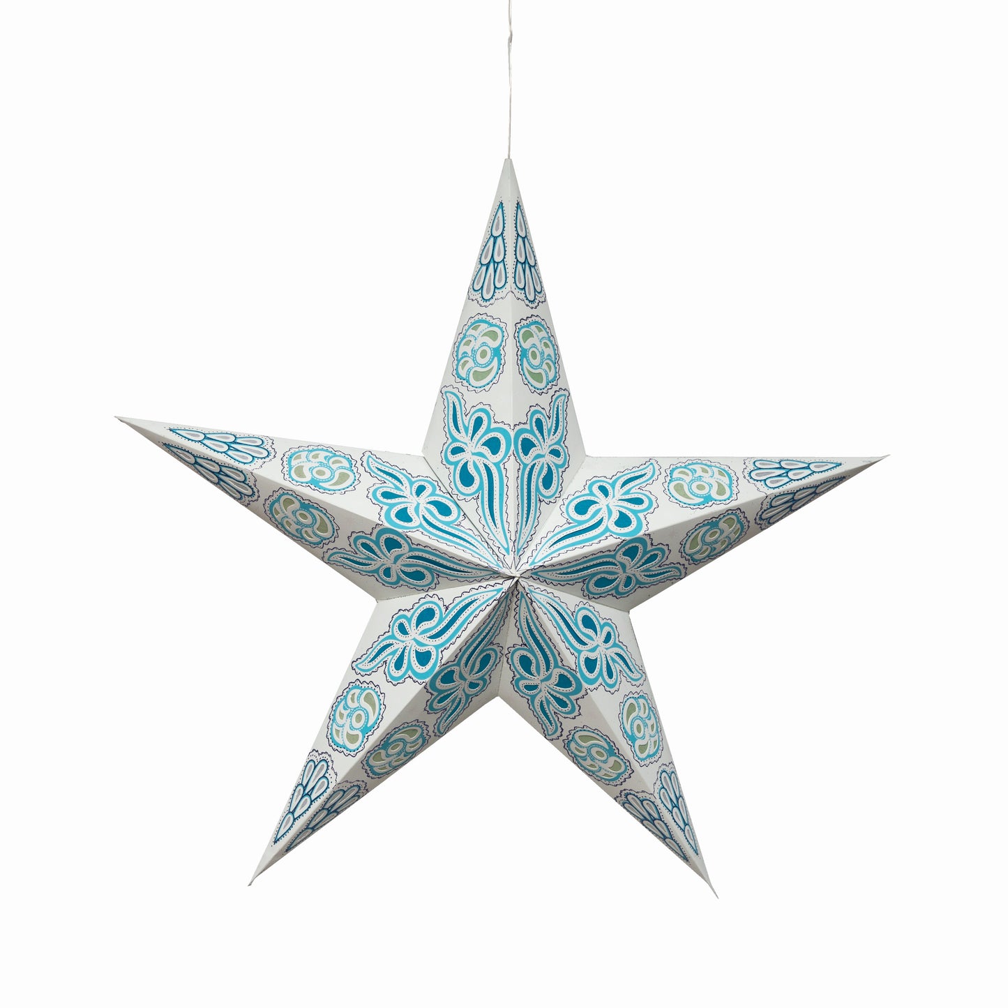 Pippa 5 Point 24" White / Turquoise