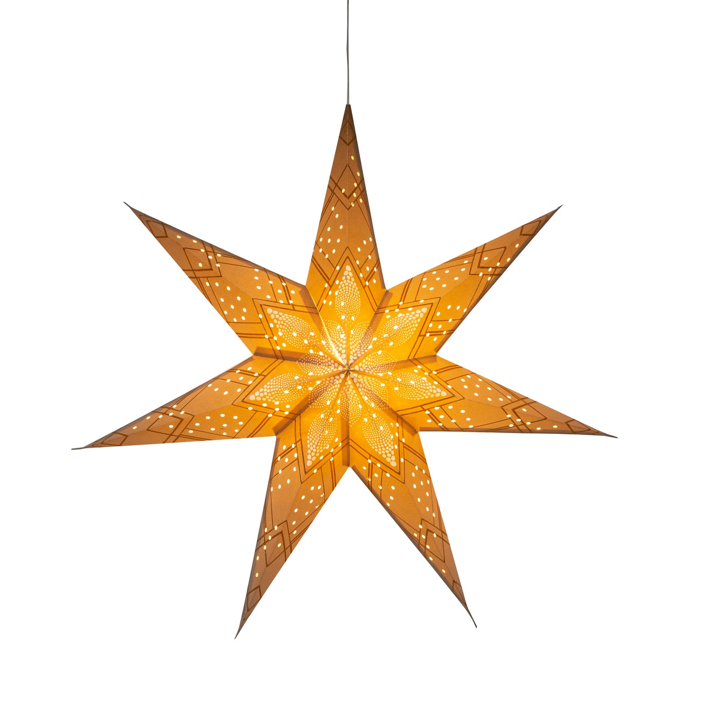 Poinsettia 7 Point 24" Gold with Glitter