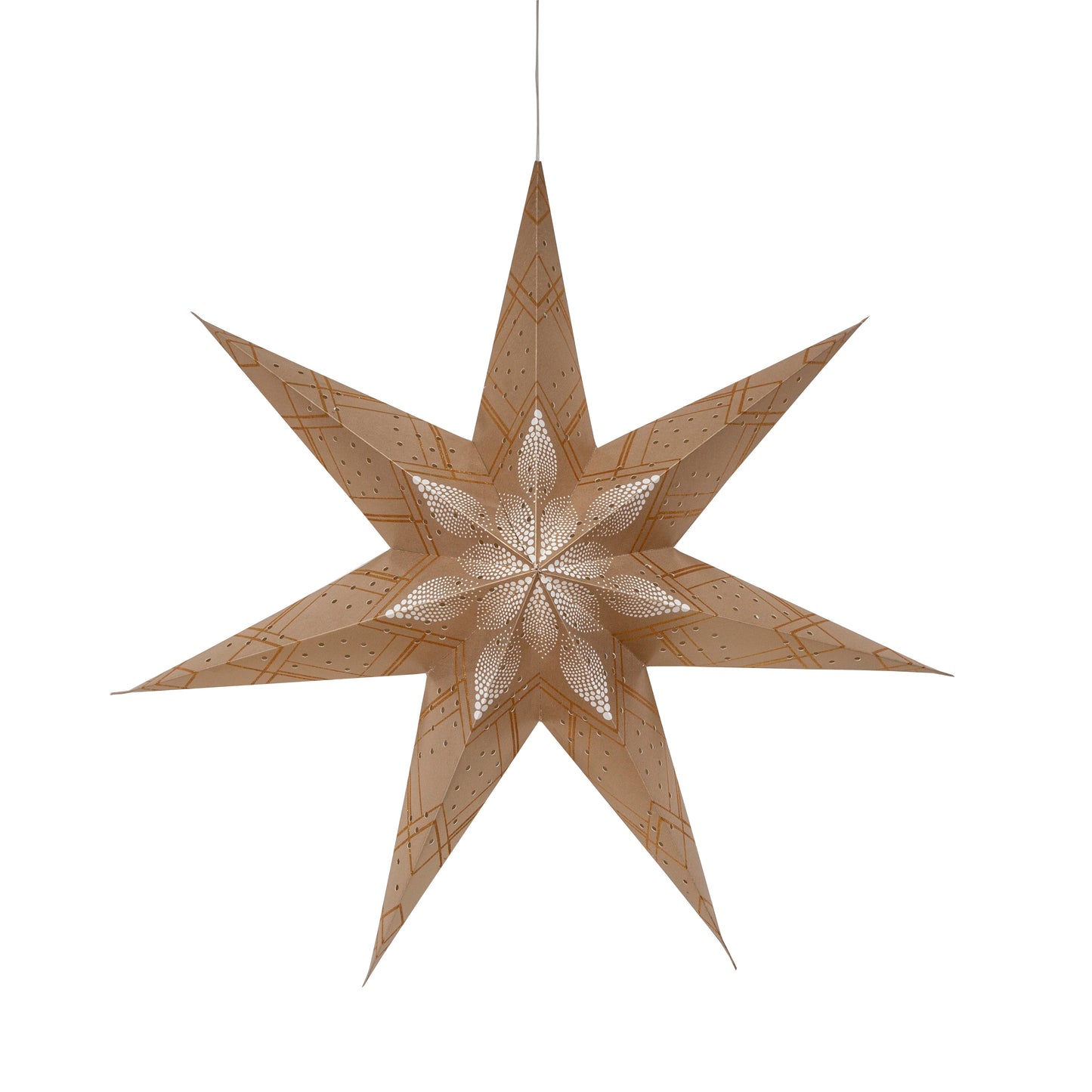 Poinsettia 7 Point 24" Gold with Glitter