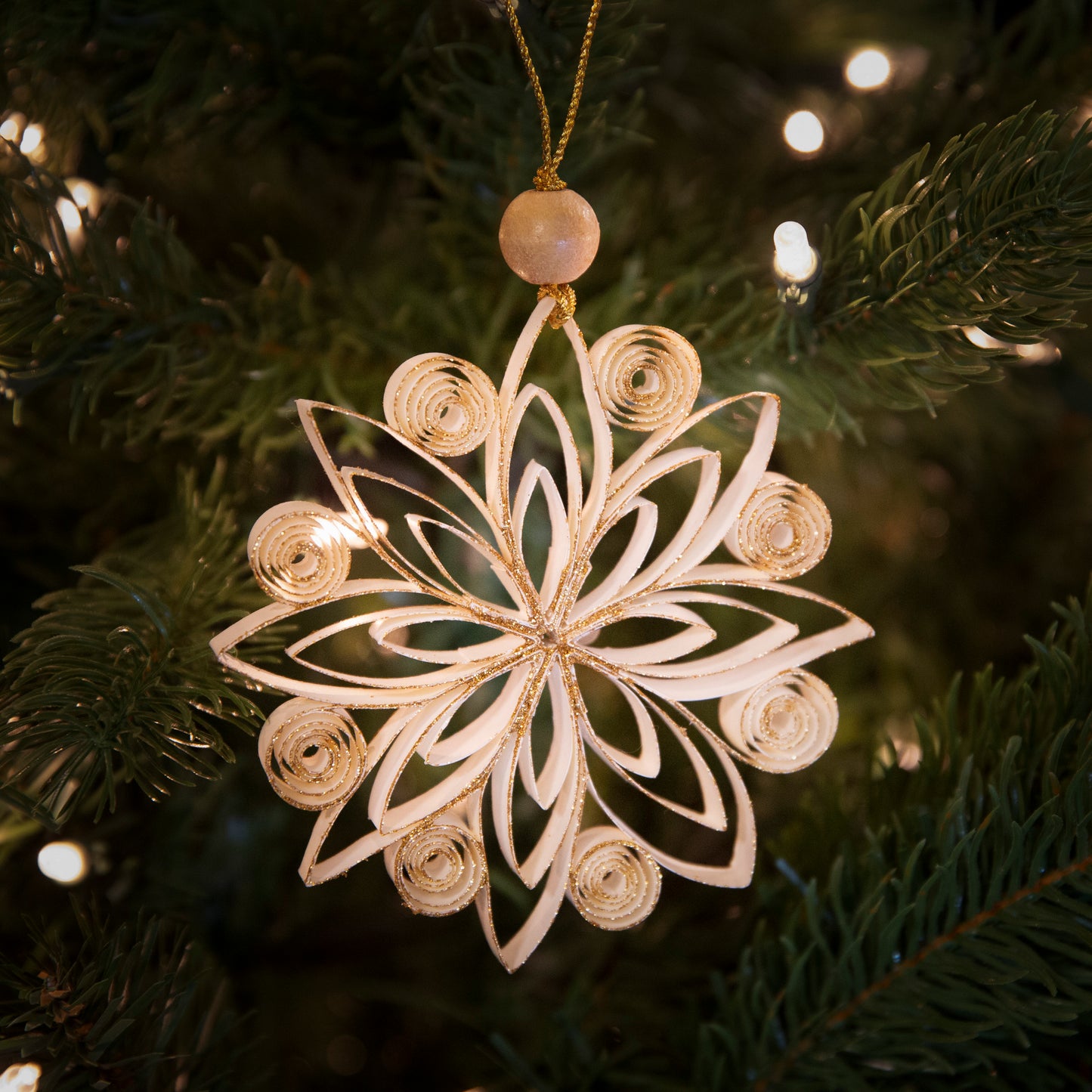 Quilling Snowflake "Neve" white - 4 inch Ø | Christmas / Winter