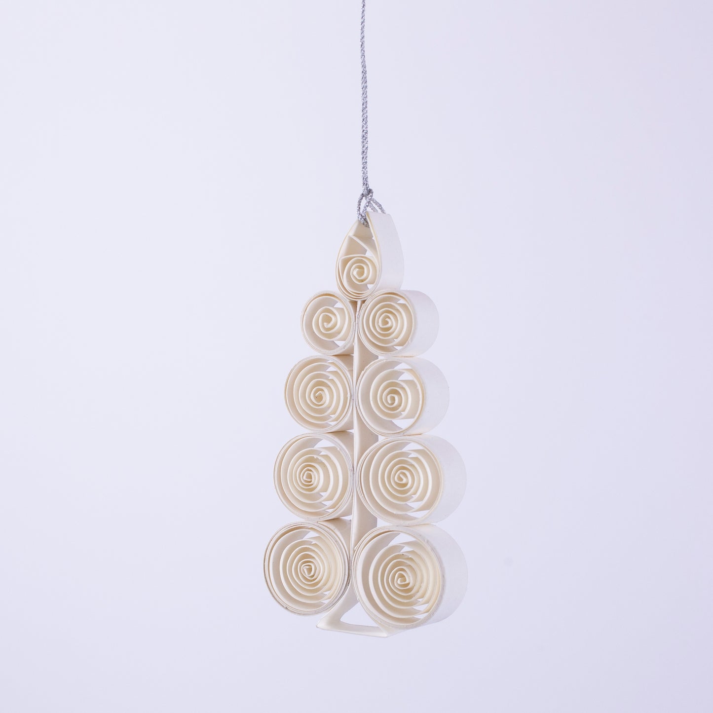 Quilling Christmas Tree "Juletre" white - 4 inch Ø | Christmas / Winter