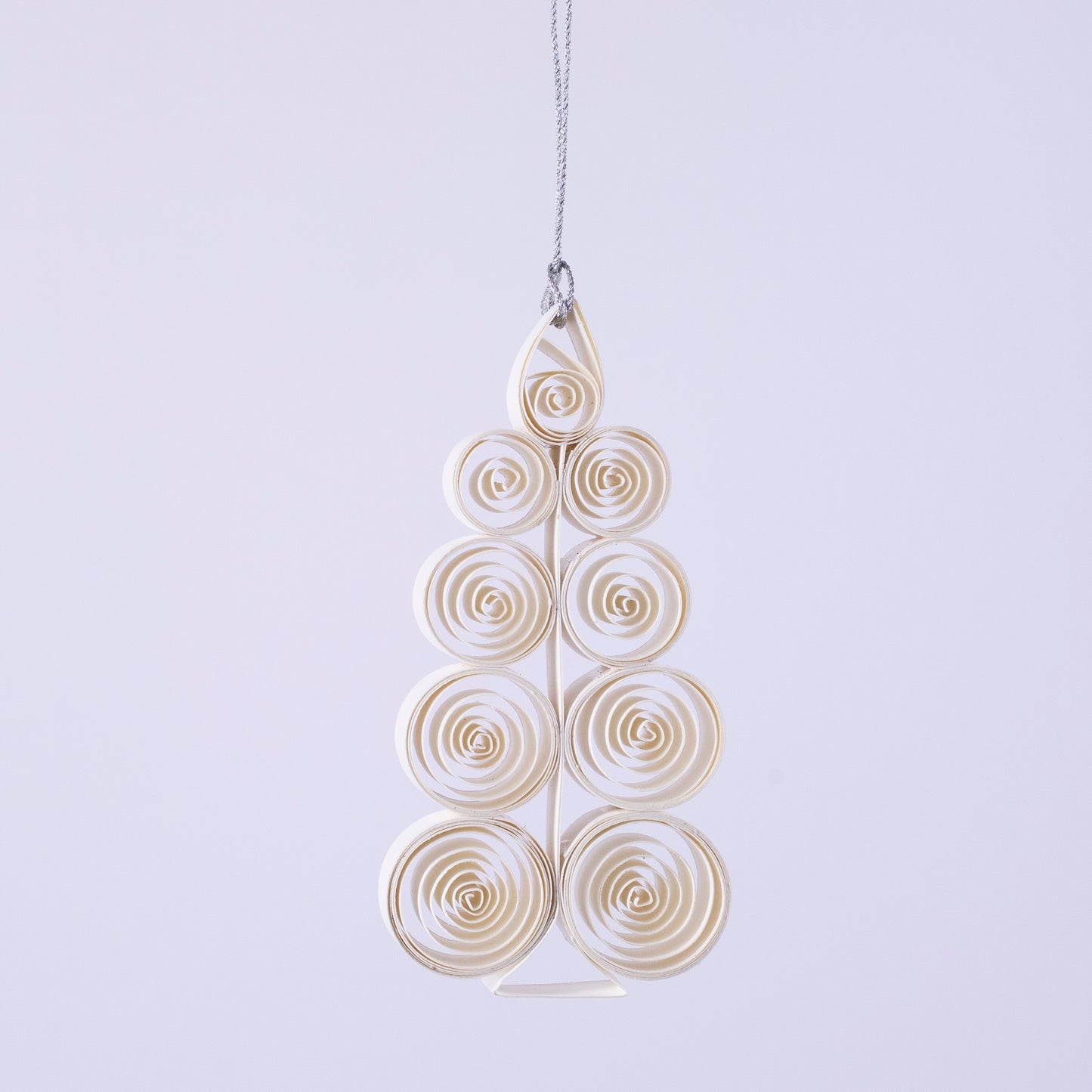 Quilling Christmas Tree "Juletre" white - 4 inch Ø | Christmas / Winter