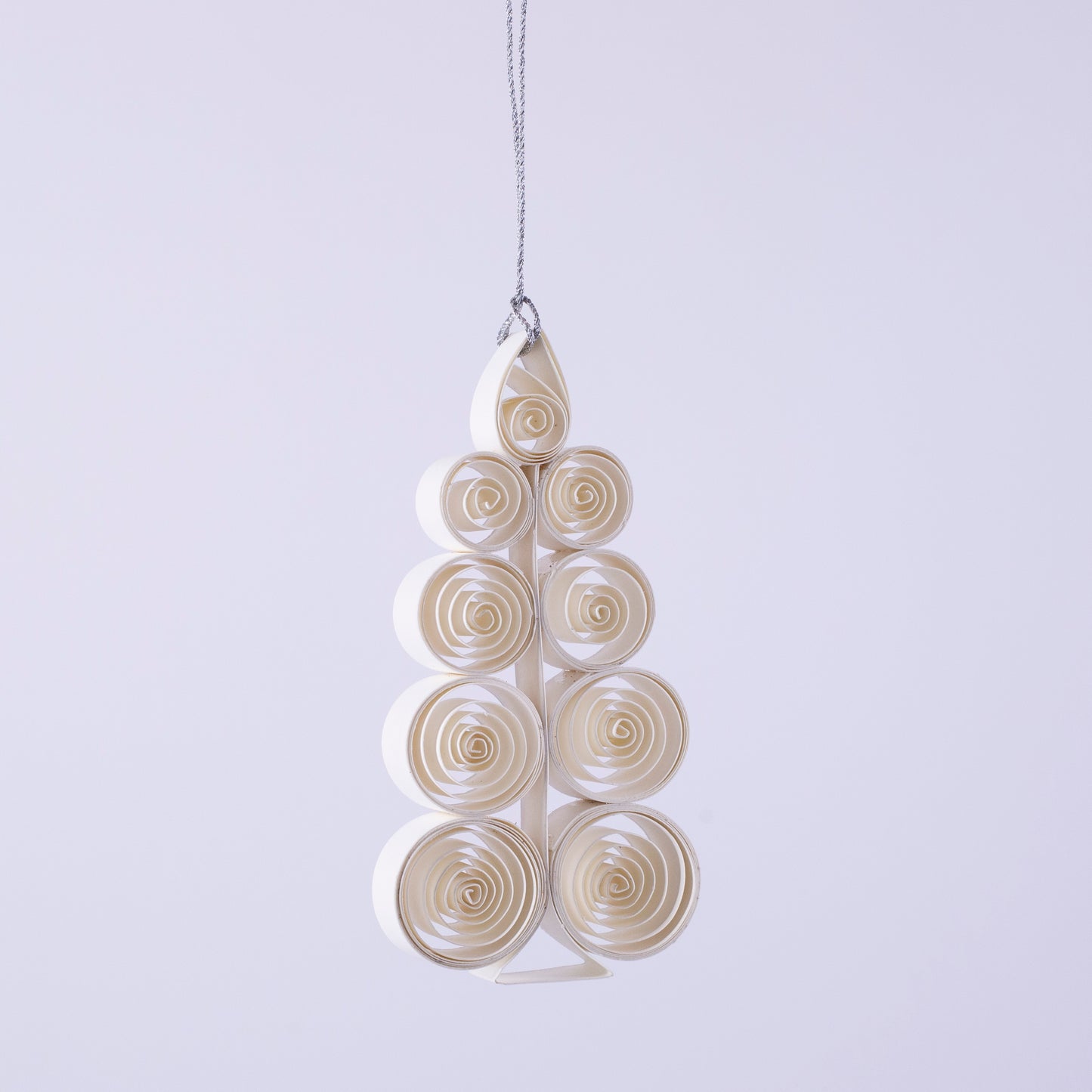 Quilling Christmas Tree "Juletre" white - 4 inch Ø | Christmas / Winter