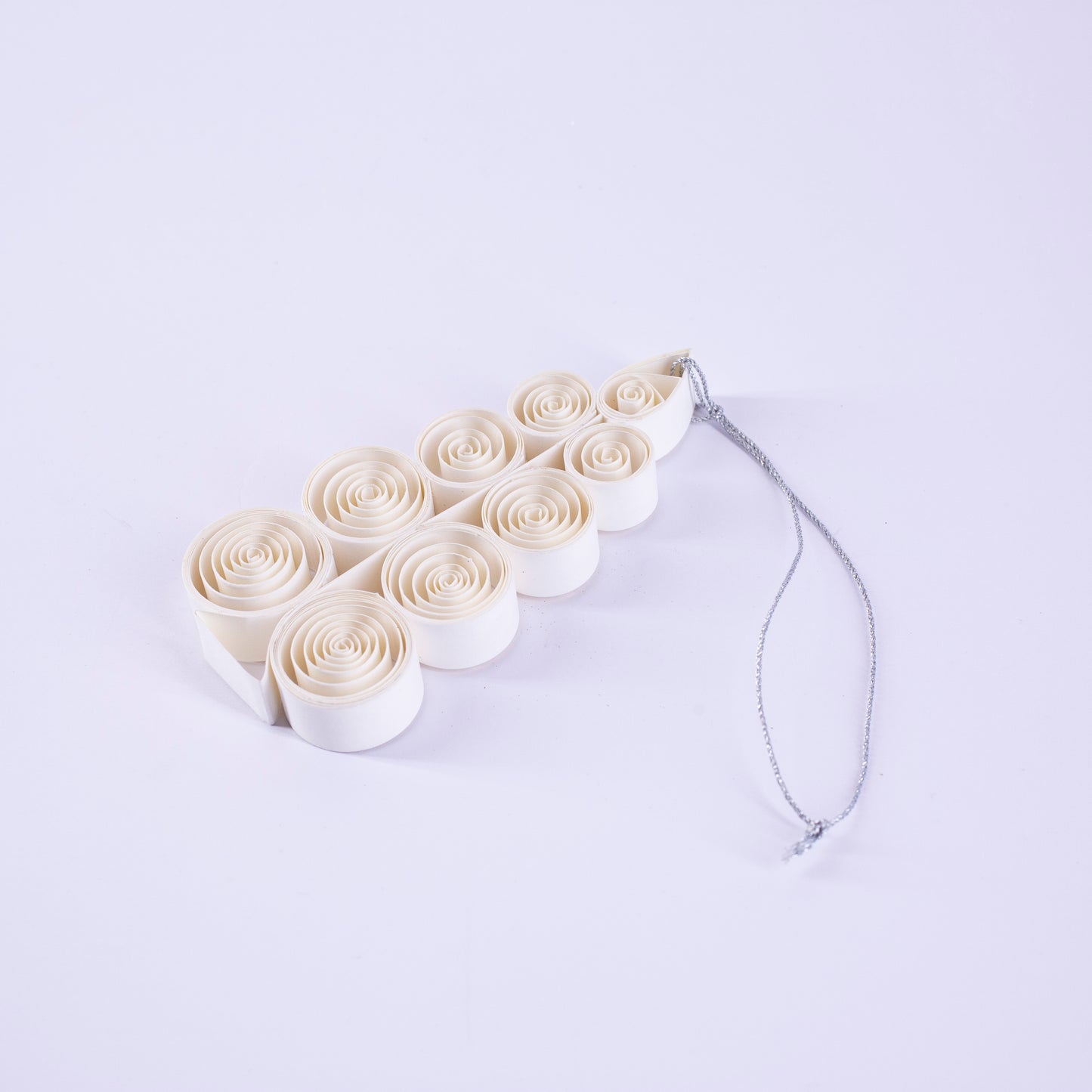 Quilling Christmas Tree "Juletre" white - 4 inch Ø | Christmas / Winter