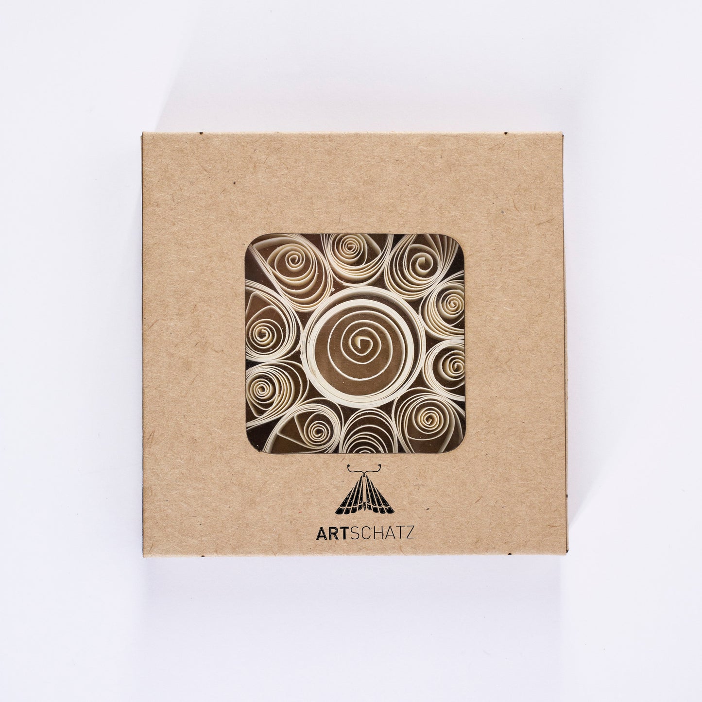 Quilling Angel "Melek" white with gold glitter - 4 inch Ø | Christmas / Winter