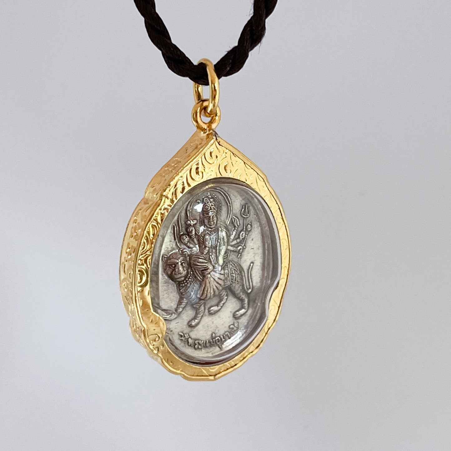 Durga (दुर्गा) with Shiva (शिव) Amulet / Pendant